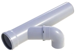 Regulus Prodloužení průměr 125 PP, 0,67 m s odbočkou 45°+ koleno průměr 100 PP 9675