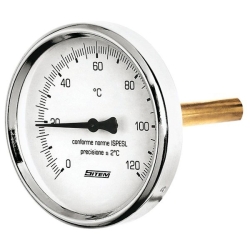 Regulus Teploměr 0-120°C s jímkou (l= 45, 1/2“), zadní, d=63 mm  10473