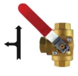 Regulus Ventil kulový třícestný VZK M 325 L 3/4F - ruční ovládání, vrtání do T